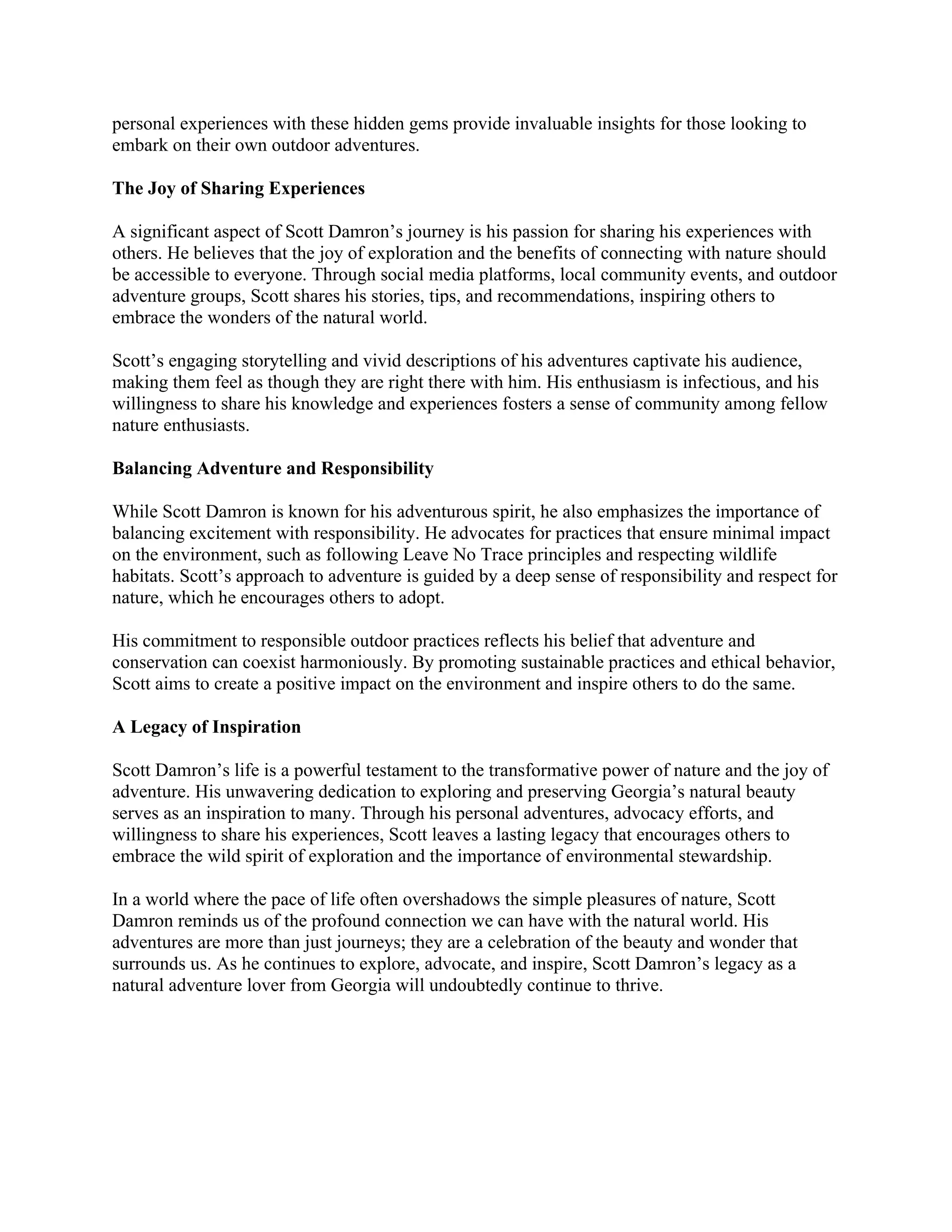 Scott Damron A Trailblazer in Georgia’s Natural Wonders.docx Scott Damron A Trailblazer in Georgia’s Natural Wonders.docx