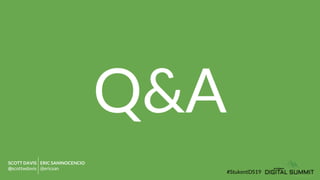 Q&A
#StukentDS19
SCOTT DAVIS ERIC SANINOCENCIO
@scottwdavis @ericsan
 