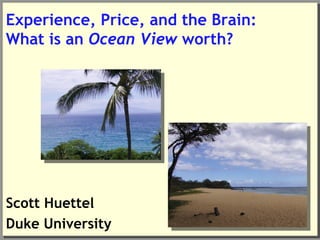 Experience, Price, and the Brain:
What is an Ocean View worth?




Scott Huettel
Duke University
 