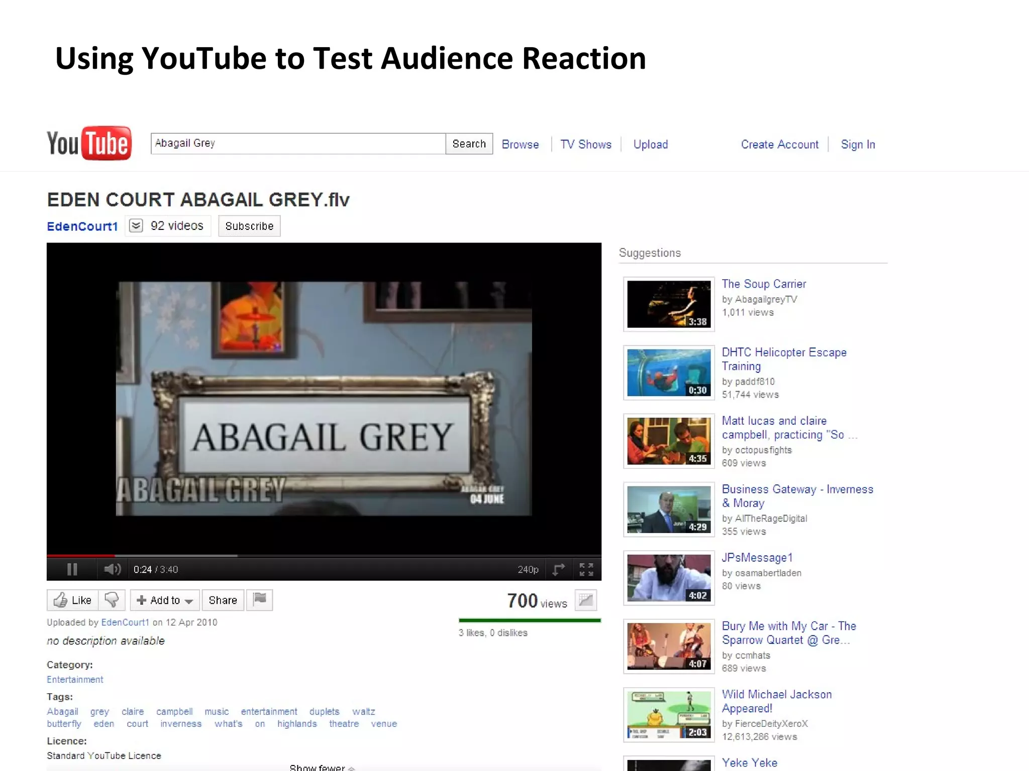 Using YouTube to Test Audience Reaction 