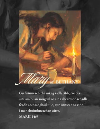 Scottish Gaelic Gospel Tract - A Memorial to Mary of Bethany