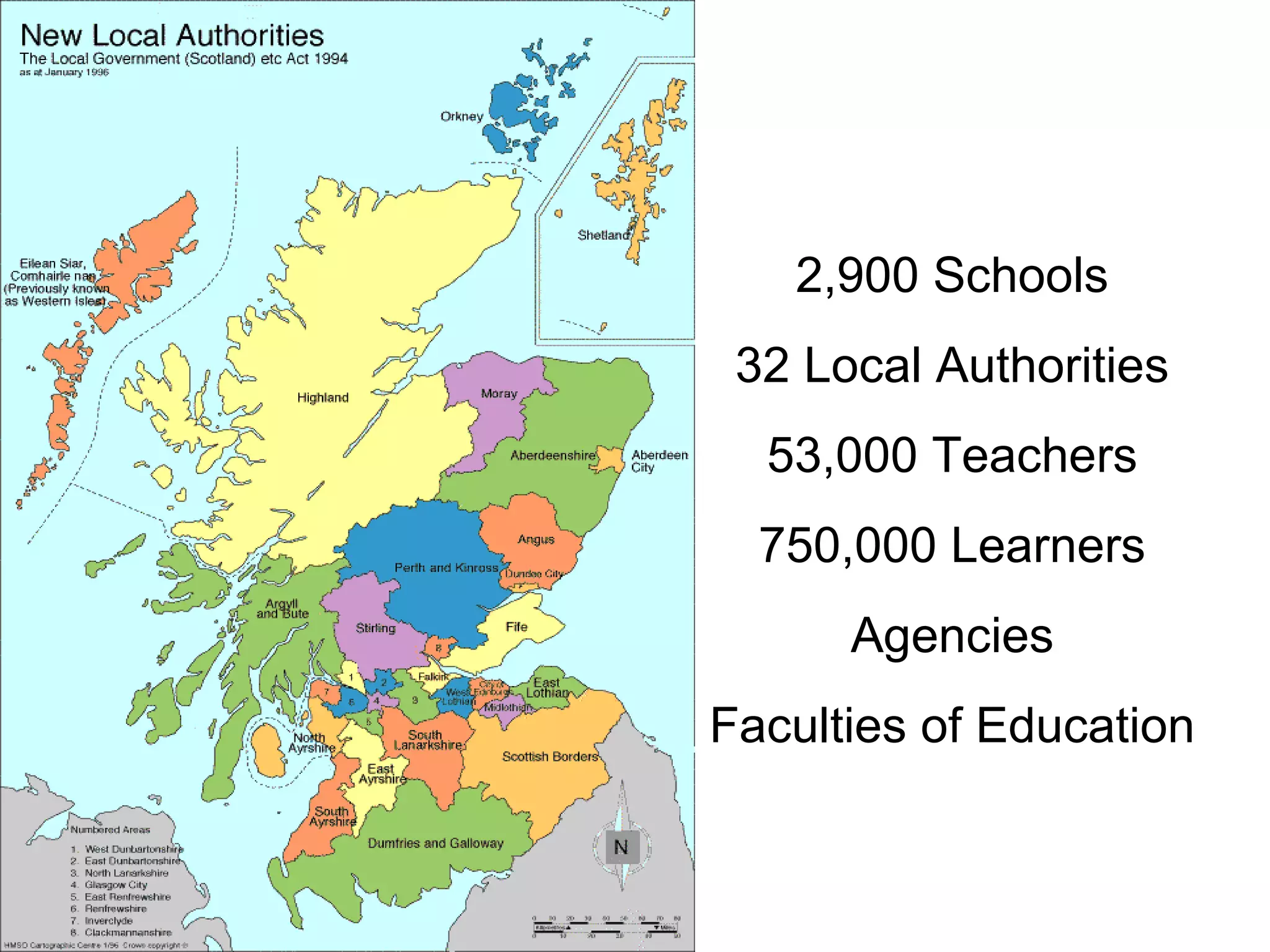 2,900 Schools
 32 Local Authorities
  53,000 Teachers
  750,000 Learners
      Agencies
Faculties of Education
 
