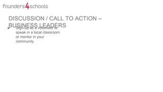DISCUSSIO - CALL TO ACTION – LOCAL
GOVERNMENT➤ Pledge that each young person
will get 4 student-employer
encounters per annum
➤ Datasets?
 