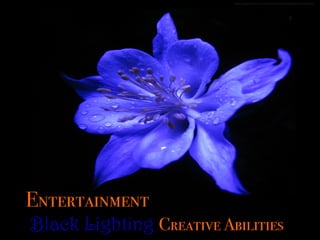 Entertainment
Black Lighting Creative Abilities
h"ps://www.ﬂickr.com/photos/87273935@N00/1871676160/	
  
 