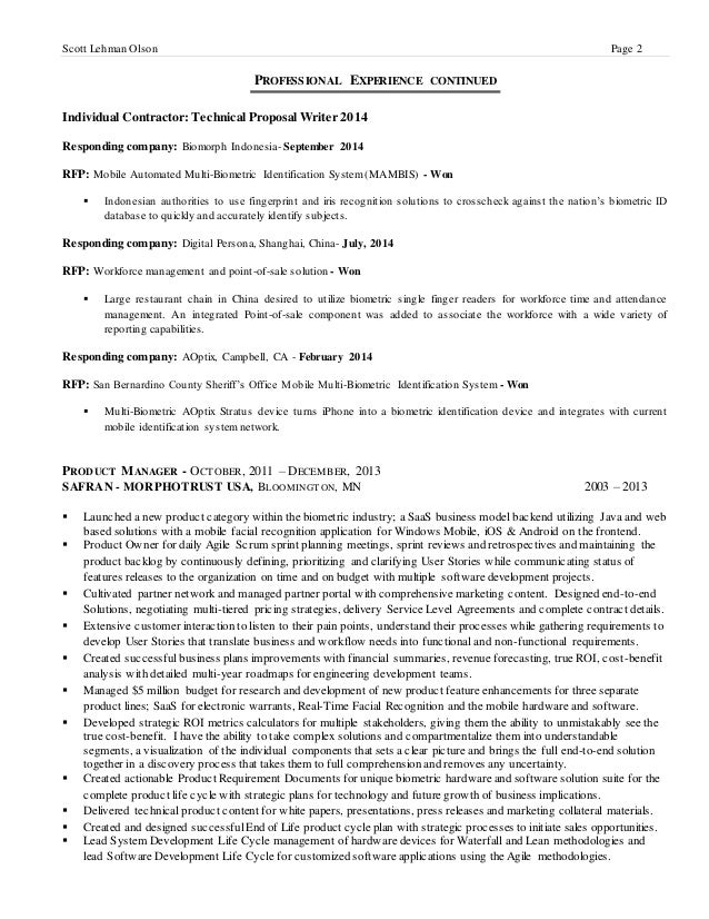 proposal writer resume