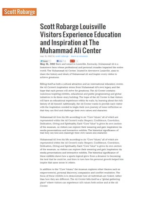 Scott Robarge Louisville Visitors Experience Education and Inspiration at The Muhammad Ali Center