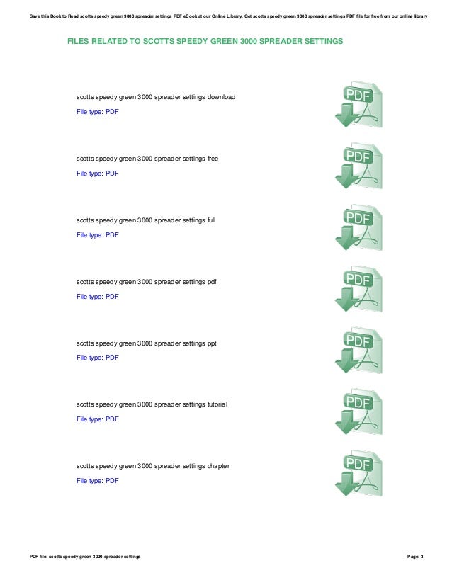 Scotts speedy-green-3000-spreader-settings