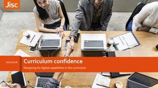 Curriculum confidence
Designing for digital capabilities in the curriculum
16/11/2018
Title of presentation (Insert > Header & Footer > Slide > Footer > Apply to all) 1
 