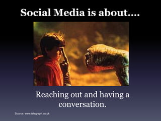 Social Media is about….Reaching out and having a conversation.Source: www.telegraph.co.uk