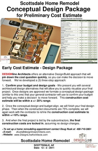 Home Remodel Concept/Cost Estimate Pkg
