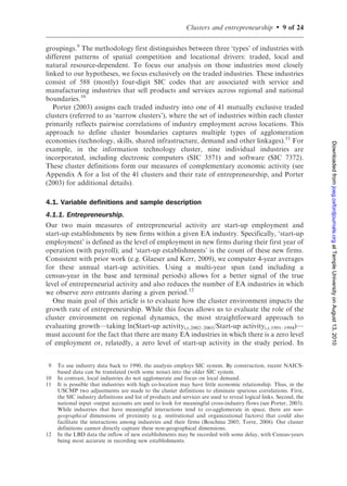 2 lnðCluster SpecÞoutside i
                                                              i,c,r,1990                  ð1Þ
                                                                                 
                                          þ 