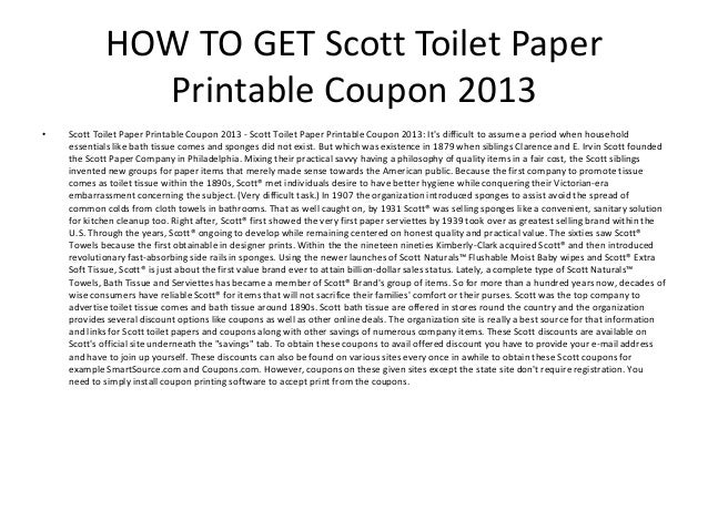 Scott Toilet Paper Printable Coupon 2013 Scott Toilet Paper Printable Scott Toilet Paper Printable Coupon 2013 Scott Toilet Paper Printable