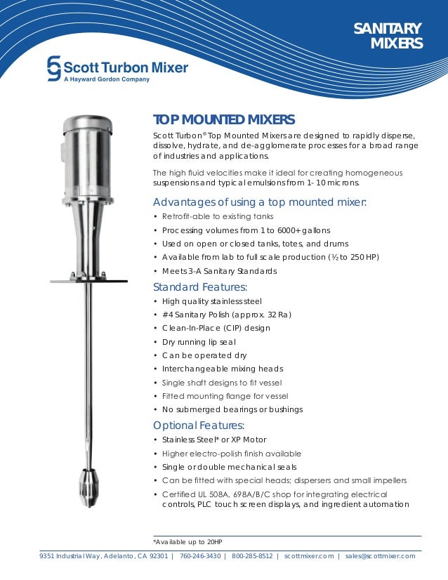 Scott Turbon Mixers And Tanks