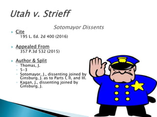  Cite
195 L. Ed. 2d 400 (2016)
 Appealed From
357 P.3d 532 (2015)
 Author & Split
◦ Thomas, J.
◦ 5-3
◦ Sotomayor, J., dissenting joined by
Ginsburg, J. as to Parts I, II, and III.
◦ Kagan, J., dissenting joined by
Ginsburg, J.
 