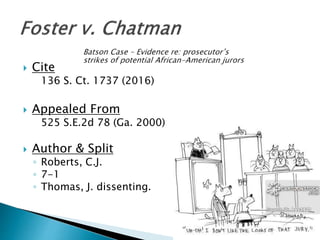  Cite
136 S. Ct. 1737 (2016)
 Appealed From
525 S.E.2d 78 (Ga. 2000)
 Author & Split
◦ Roberts, C.J.
◦ 7-1
◦ Thomas, J. dissenting.
 