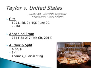  Cite
195 L. Ed. 2d 456 (June 20,
2016)
 Appealed From
754 F.3d 217 (4th Cir. 2014)
 Author & Split
◦ Alito, J.
◦ 7-1
◦ Thomas, J., dissenting
 