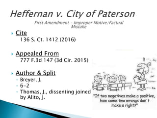  Cite
136 S. Ct. 1412 (2016)
 Appealed From
777 F.3d 147 (3d Cir. 2015)
 Author & Split
◦ Breyer, J.
◦ 6-2
◦ Thomas, J., dissenting joined
by Alito, J.
 