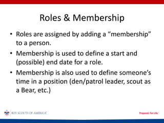 Scouting Roles Scoutbook training | PPTX