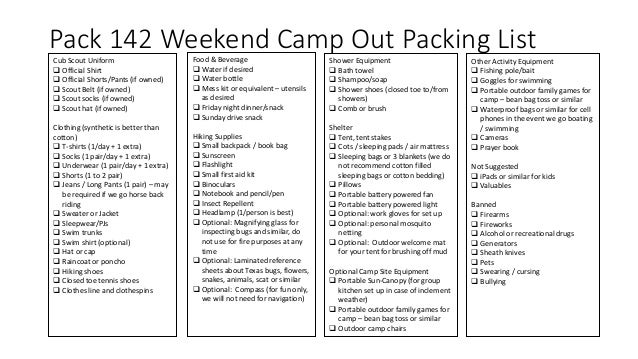pack 142 cub scouts camping guide 2018 north texas and frisco cubscout camping list