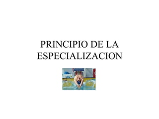 PRINCIPIO DE LA
ESPECIALIZACION
 