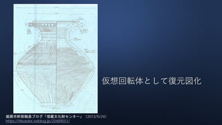 仮想回転体として復元図化
姫路市幹部職員ブログ「埋蔵文化財センター」（2013/5/24）
https://hleader.exblog.jp/20489551/
 