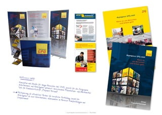 [ schraepler.com/munication ] - Portfolio
Mypegasus GPQ mbH
Wenn esum Menschenund Arbeit geht
UnserTransferkonzept
Unser
Transferkonzept
Angebot für alle
IGM-Mitglieder:
Das Aktivitätenzentrum bietet
Unterstützung bei der Suche nach
einem neuen Arbeitsplatz durch
Jobakquise.
Unser Team bietet Ihnen
professionelle Hilfe bei allen
Fragen rund um die Stellensuche
und Bewerbung.
Für Ihre Bewerbungsaktivitäten
stehen Ihnen moderne PC-Stati-
onen zur Verfügung, die Sie ei-
genständig oder unter Anleitung
nutzen können.
Hier können Sie individuell zu
gewiesene Stellenangebote
abfragen und Ihre Bewerbungs-
mappen erstellen.
Bitte wenden Sie sich an Ihren
Betriebsrat!
Kooperationsprojekt
Mypegasus – Nürnberger Gesellschaft für
Personalentwicklung und Qualiﬁzierung mbH
Fürther Straße 212 Haus A6
90429 Nürnberg
www.GPQ.de
Ansprechpartner: Kollege Cengiz Yürü
Telefon: (0911) 93 90 4 – 32
Fax: (0911) 93 90 4 - 45
E-Mail: CengizYuerue@GPQ.de
IG Metall Nürnberg
Kornmarkt 5-7
90402 Nürnberg
Telefon: (0911) 23 33 0
www.igm-nuernberg.de
Aktivitätenzentrum
hilft IGM-Mitgliedern bei der
Jobsuche
Beratung, Qualiﬁzierung und Arbeitsvermittlung
PLUS PERSONALPUNKT
N e w s l e t t e r f ü r P e r s o n a l v e r a n t w o r t l i c h e
Ausgabe 01/2008
Stand 15.04.08
Projekt „Pakt50 für Nürnberg“
geht in die zweite Runde
Ende 2005 wurde das Projekt „Per-
spektive 50plus“ gestartet, das ältere
ALG II-Empfänger bei der Arbeits-
suche unterstützt. In der ersten
Projektphase haben bundesweit bis
September 2007 über 20.000 ältere
ALG II-Empfänger einen neuen Job
gefunden. Auf Grund dieses Erfolgs
hat das Bundesministerium für Arbeit
und Soziales (BMAS) das Bundespro-
gramm und damit auch das Regio-
nalprojekt „Pakt50 für Nürnberg“ um
weitere 3 Jahre verlängert.
Für den Raum Nürnberg hat die ARGE
Nürnberg die Projektleitung. Neu mit
im Boot ist jetzt die ARGE Fürth. In der
Region sollen 1.600 ALG II-Empfänger
im Rahmen der zweiten Förderphase
eine neue Chance auf einen Arbeits-
platz bekommen. Zur Neuauflage wur-
den Profil und Angebot des Projekts,
das seit Januar 2008 als „Pakt50 für
Nürnberg und Fürth“ auftritt, geschärft
und neu ausgerichtet.
Claus-Dieter Rückel, Geschäftsführer
der ARGE Nürnberg, erklärt:
„Besonders fokussieren werden wir
zukünftig eine stärker individualisierte
Beratung und Qualifizierung der Teil-
nehmerinnen und Teilnehmer. In den
letzten zwei Jahren hat sich gezeigt,
dass ganzheitliche Aktivierungspro-
gramme im Rahmen eines Empower-
ment-Ansatzes, der auf die Förderung
von Selbständigkeit und Eigeninitiative
zielt, besonders integrationsförderlich
sind. Diese Konzepte werden wir
verstärkt weiterführen. Zudem werden
wir genau auf den personellen Bedarf
potenzieller Arbeitgeber achten,
um die Passgenauigkeit weiter zu
optimieren.“ (Auszug Pressemitteilung,
4.Dezember 2007)
Von Arbeitslosengeld I zu Arbeitslosengeld II
- und dann wieder zurück in den Beruf?
Verschiedene Arbeitsmarktprojekte im Großraum Nürnberg / Fürth haben sich zum Ziel gesetzt Langzeitar-
beitslose wieder in den 1. Arbeitsmarkt zu integrieren. Nachfolgend stellen wir Ihnen zwei zukunftsweisende
Projekte vor, an denen unsere Tochtergesellschaft im Bereich der Erwachsenenqualifizierung, die aqua
GmbH, maßgeblich beteiligt ist.
Potenziale älterer Arbeitnehmer nutzen!
Vom Akademiker bis zu Personen ohne Berufsabschluss sind im „Pakt50 für Nürn-
berg und Fürth“ nahezu alle Berufsgruppen vertreten. Arbeitgeber, die Arbeitsplätze
mit kundenorientierten, erfahrenen und sehr motivierten Mitarbeitern besetzen
wollen, können sich gerne telefonisch oder per Mail mit uns in Verbindung setzen.
Wir von aqua GmbH, als ein Projektpartner des „Pakt50 für Nürnberg und Fürth“,
werden Ihre Personalanforderungen schnell und unkompliziert umsetzen. Dabei
können wir Ihnen nähere Informationen über finanzielle Anreize wie Eingliede-
rungszuschüsse, kostenfreie Praktika vor einer Arbeitsaufnahme und evtl. notwen-
dige Mitarbeiterqualifizierungen geben.
Wir beraten Sie gerne unter der Telefonnummer 0911/9 39 04 32,
Herr Rühaak, E-Mail: JensRuehaak@aqua-nuernberg.de.
MyPegasus GPQ
Konzeption und Grafik für Image-Broschüre inkl. DVD, jeweils für die Zielgruppen
Arbeitnehmer und Arbeitgeber optimiert. Verschiedene Präsentations- und Werbemittel.
Satz für Kundenzeitschrift „Pluspunkt Personal“.Positionierung als attraktiver Partner für berufliche Fortbildung sowohl für
Arbeitgeber als auch Arbeitnehmer, insbesondere im Bereich Transferlösungen und
Outplacement.
 