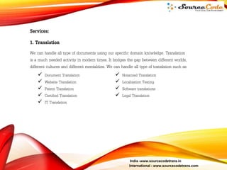 Hindi to English translation - sourcecode | PPTX