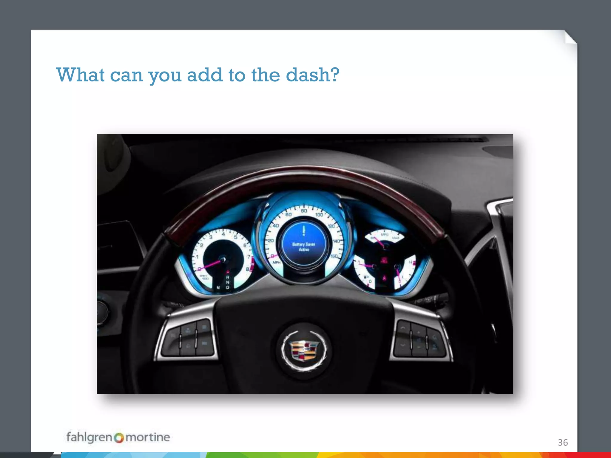 What can you add to the dash?




                                36
 