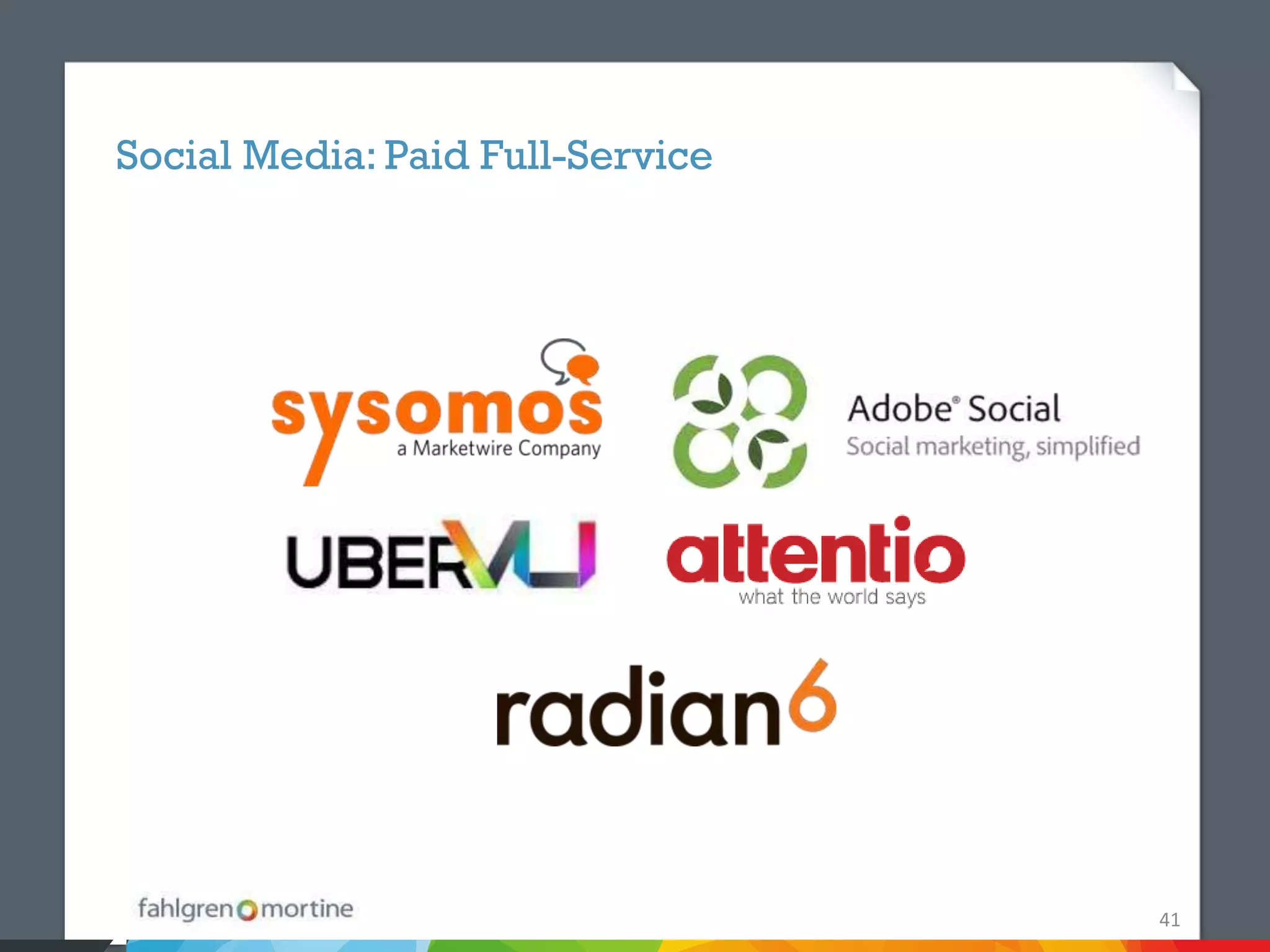 Social Media: Paid Full-Service




                                  41
 