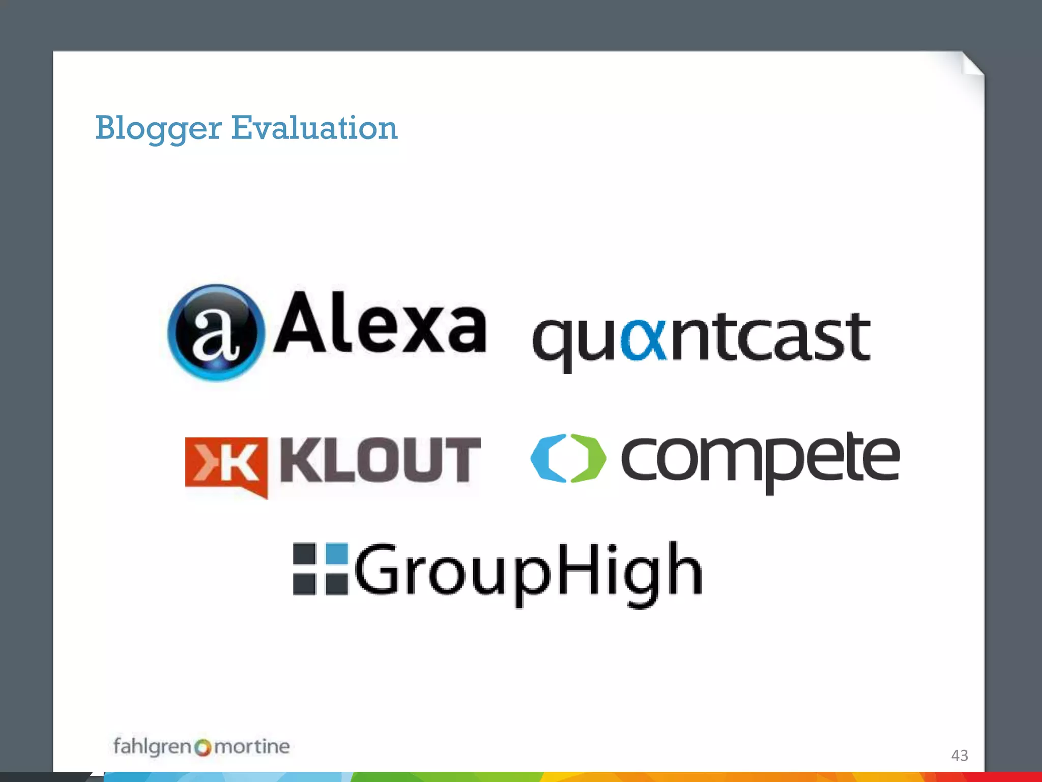 Blogger Evaluation




                     43
 