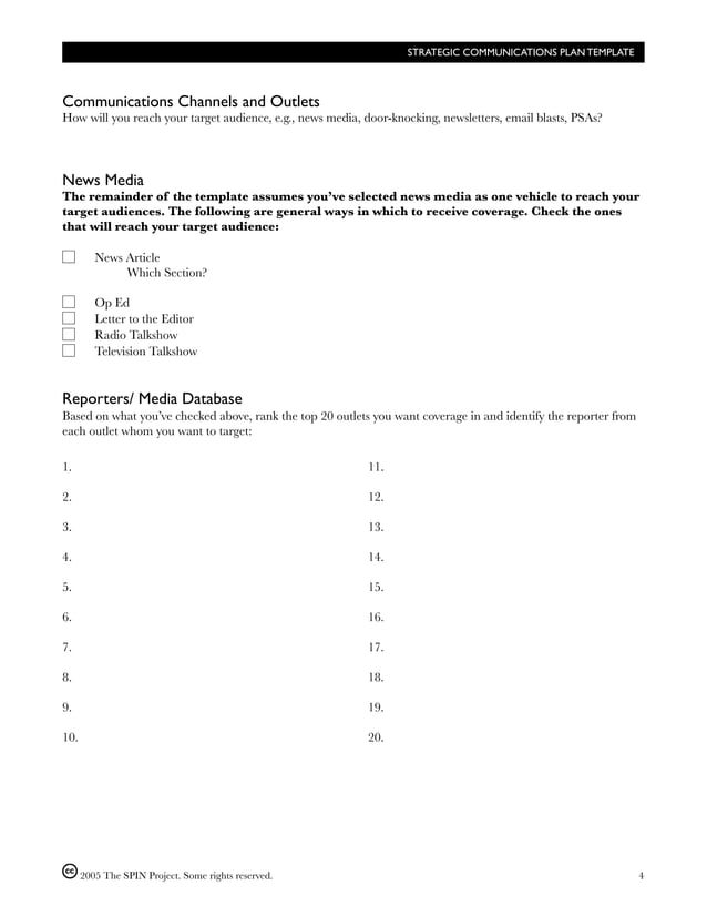 Communication Strategy Template