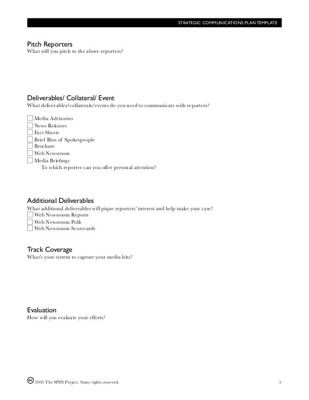 strategic communication plan template