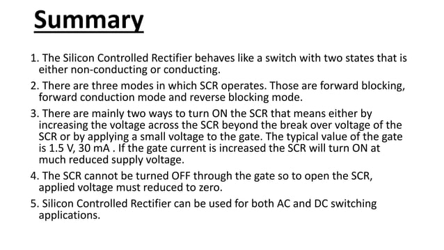 Silicon controlled rectifier | PPT