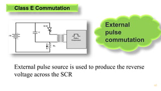 41
Class E Commutation
External
pulse
commutation
External pulse source is used to produce the reverse
voltage across the SCR
 