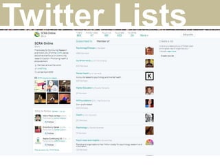 Twitter Lists
 