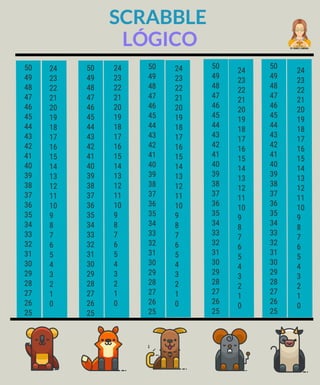 Scrabble Lógico: Tarjeta puntos