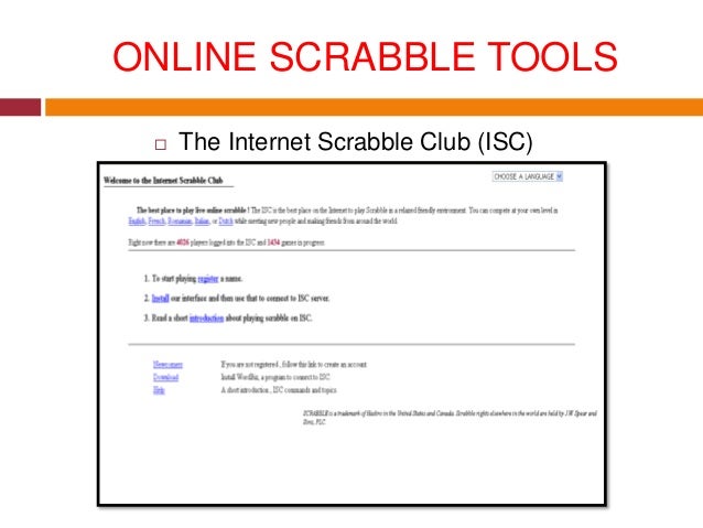 What is the Internet Scrabble Club?