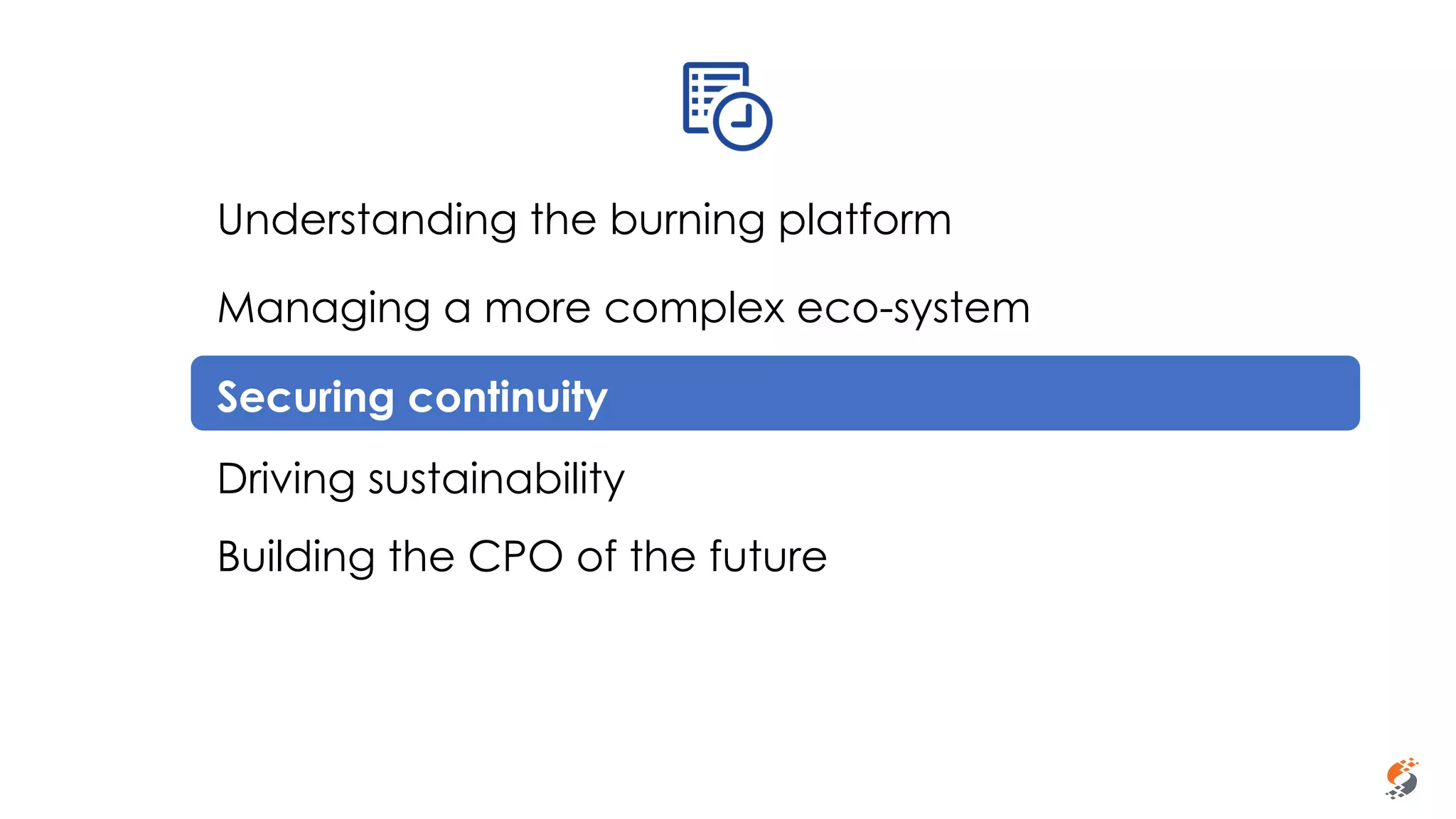 Sammy Rashed
Coaching & Development
Understanding the burning platform
Managing a more complex eco-system
Securing continuity
Driving sustainability
Building the CPO of the future
 