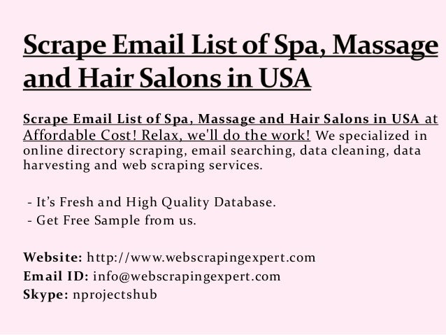 Scrape Email List Of Spa Massage And Hair Salons In Usa
