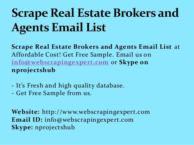 scrape real estate brokers and agents email list