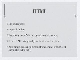 Scraping from the Web: An Overview That Does Not Contain Too Much Cussing