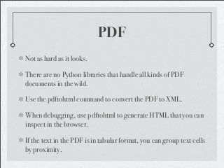 Scraping from the Web: An Overview That Does Not Contain Too Much Cussing