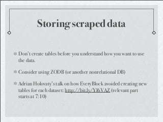 Scraping from the Web: An Overview That Does Not Contain Too Much Cussing