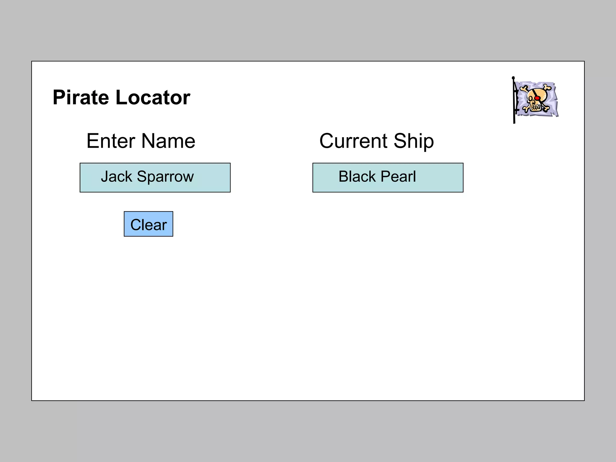 Enter Name Clear Jack Sparrow Black Pearl Current Ship Pirate Locator 