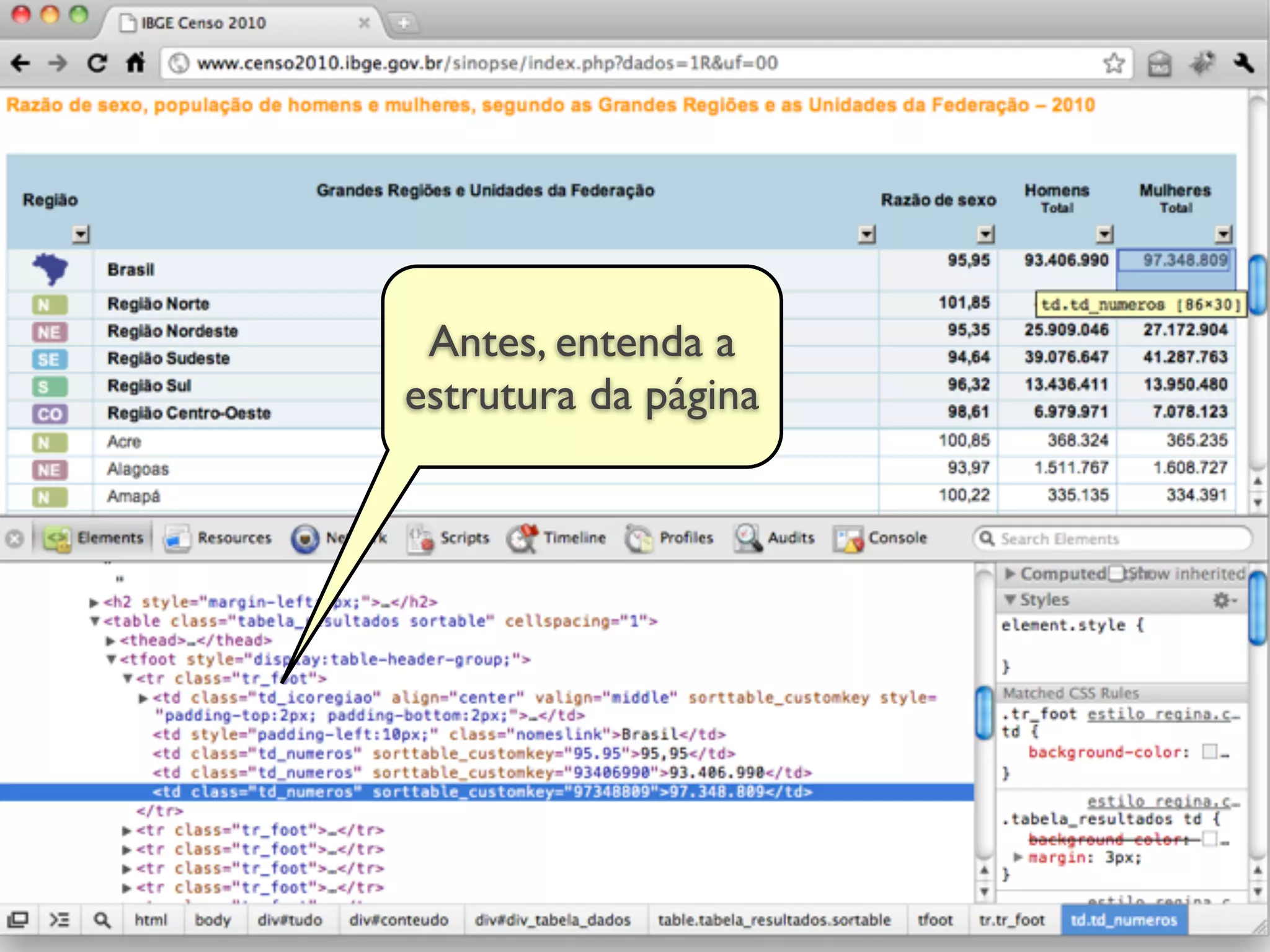Antes, entenda a
estrutura da página
 