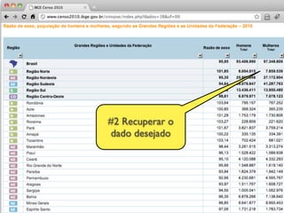 #2 Recuperar o
dado desejado
 