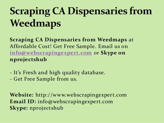 scraping ca dispensaries from weedmaps free weed sample