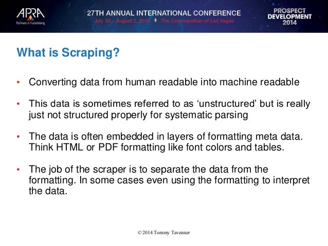 Scraping data from the web and documents
