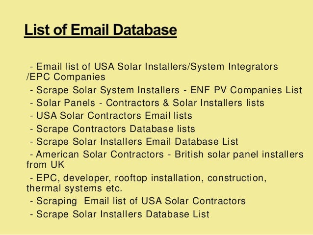 Solar Companies Directory