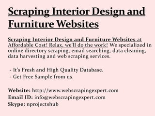Scraping Interior Design and Furniture Websites | PPTX